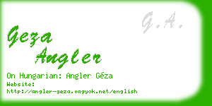 geza angler business card