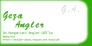 geza angler business card